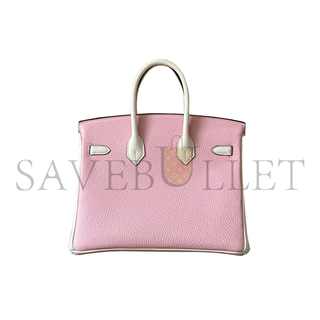 H**mes master birkin 30 mallow purple and cream white gold buckle bag 23061401 (30*22*16cm)